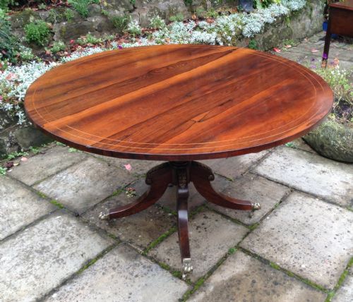rosewood regency pedestal dining table - CATEGORY: ANTIQUE TABLES - DATED REGENCY