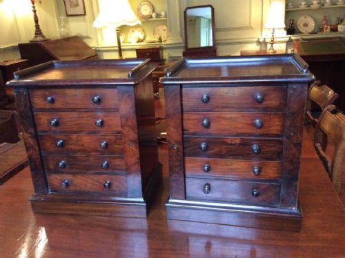 pair of miniature walnut chest of drawers - CATEGORY: ANTIQUE CABINETS - DATED VICTORIAN