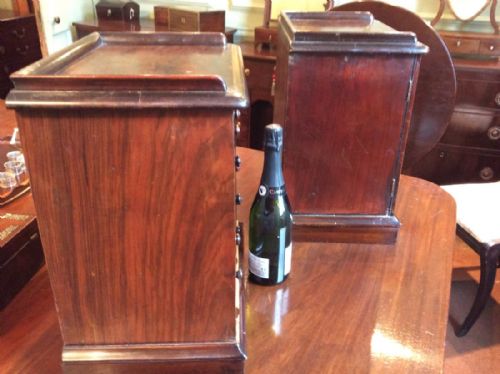 PAIR OF MINIATURE WALNUT CHEST OF DRAWERS - ADDITIONAL PHOTO 2