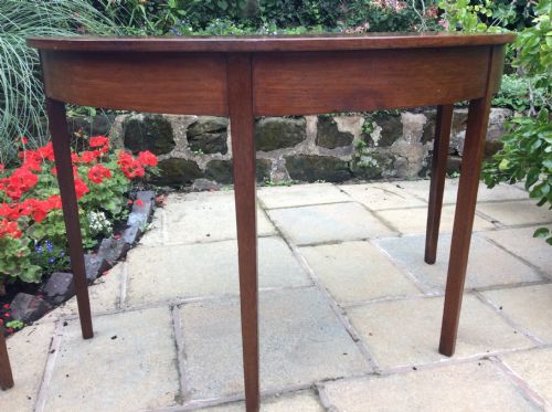 PAIR OF LATE GEORGIAN MAHOGANY DEMILUNE CONSOLE TABLES - ADDITIONAL PHOTO 1