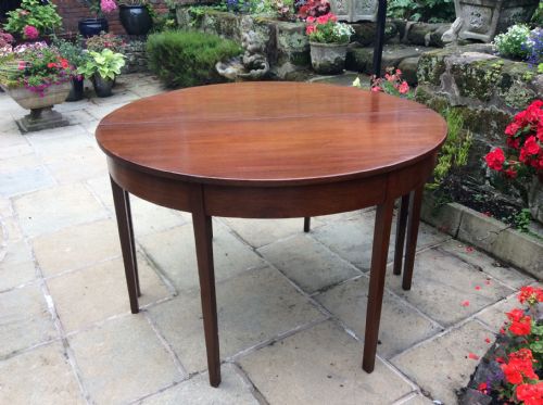 PAIR OF LATE GEORGIAN MAHOGANY DEMILUNE CONSOLE TABLES - ADDITIONAL PHOTO 2
