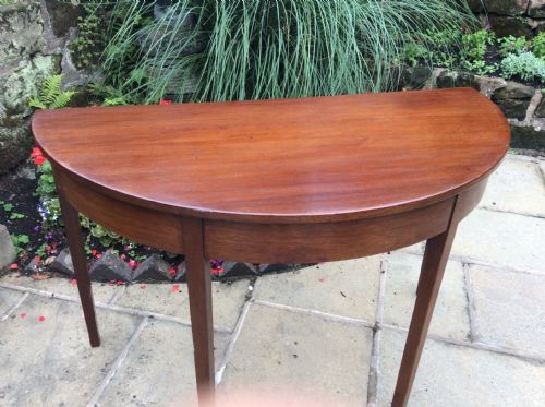 PAIR OF LATE GEORGIAN MAHOGANY DEMILUNE CONSOLE TABLES - ADDITIONAL PHOTO 6