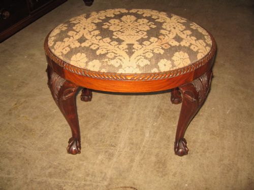 Oval Mahogany Chippendale Style Stool