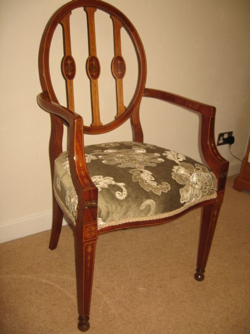 Quality  Inlaid Mahogany  Arm Chair