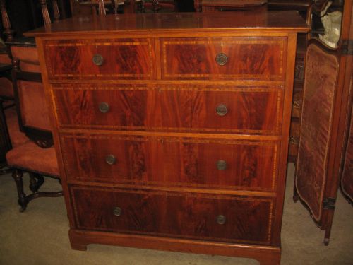 Large Edwardian Mahogany Inlaid Chest of Drawers