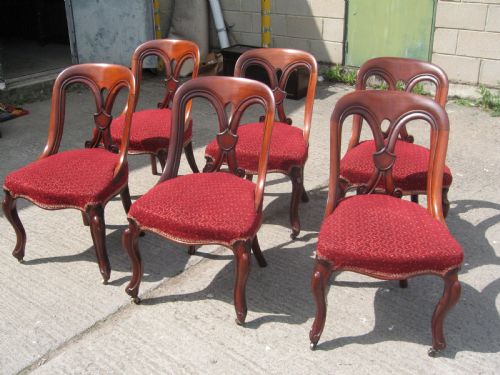 Set of Six Victorian Mahogany Dining Chairs