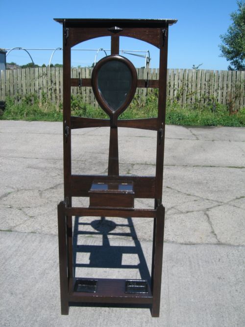 Oak Hall Stand Hat and Stick Holder