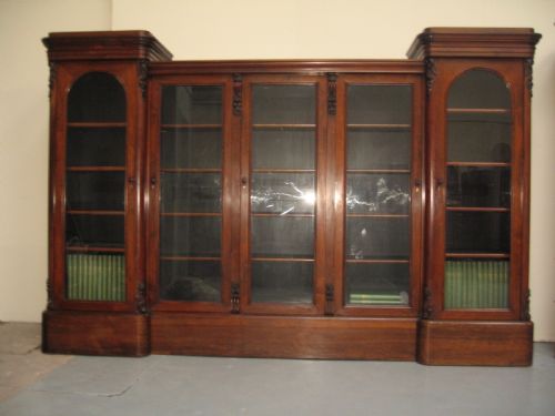 Large 19th Century  Rosewood  Five Door Bookcase