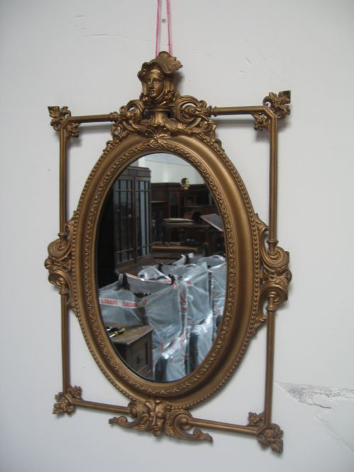 19th Century  Cast Iron Wall Mirror
