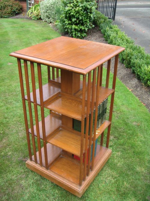 Light Oak Edwardian Revolving Bookcase