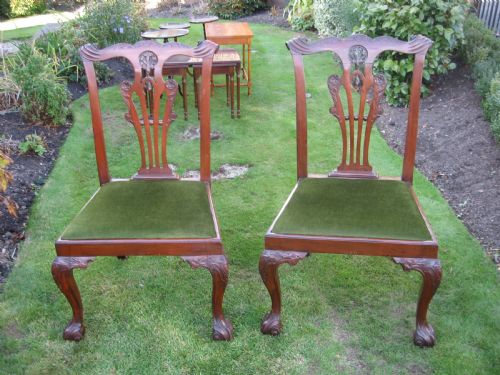 Pair of Chippendale  Style Mahogany  Chairs