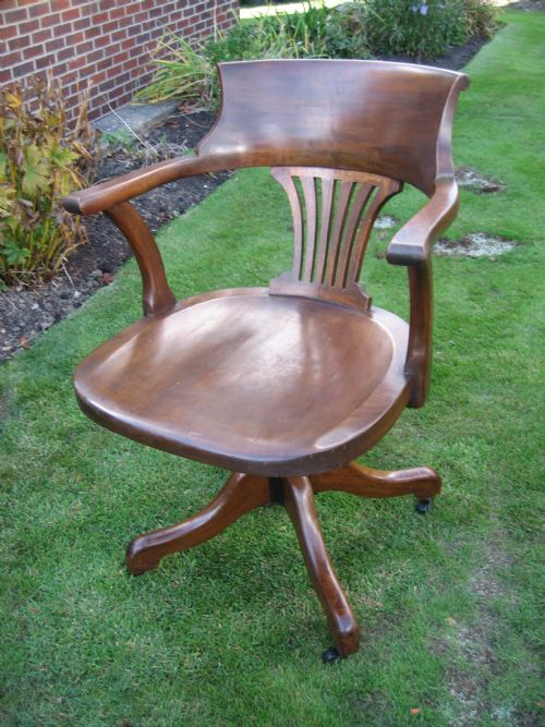 Mahogany  Swivel Office Arm Chair