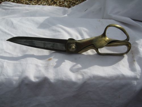 Large Pair of Victorian Brass and Steel  Tailors Shears