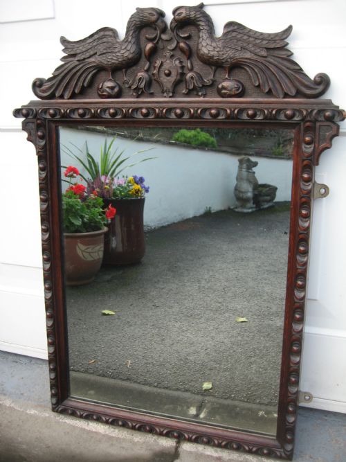 19th Century Carved Oak Wall Mirror