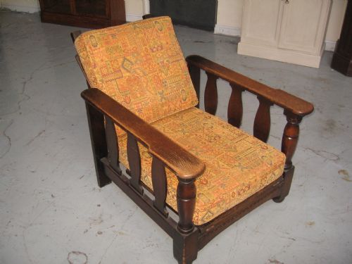 Oak Folding Recline Arm Chair