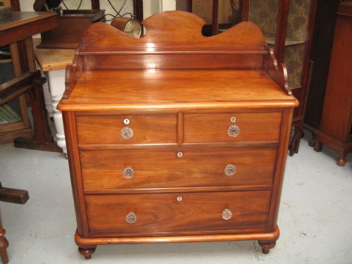 V Ictorian Mahogany  Gallery Back Chest of Drawers