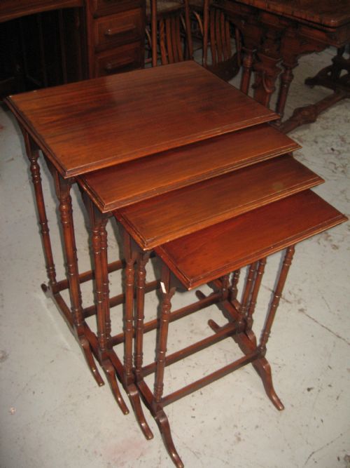 Mahogany Nest of Four  Occasional Tables