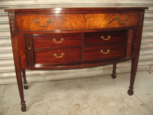 Mahogany Bow Front Cutlery Side Cabinet