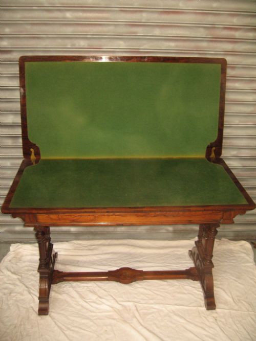 Large Size Antique Victorian Rosewood Card Games Table