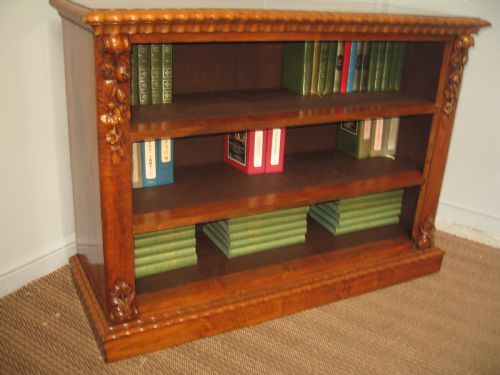 GOOD VICTORIAN WALNUT OPEN BOOKCASE - ADDITIONAL PHOTO 1