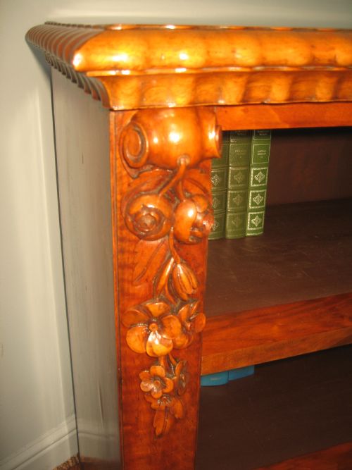 GOOD VICTORIAN WALNUT OPEN BOOKCASE - ADDITIONAL PHOTO 8