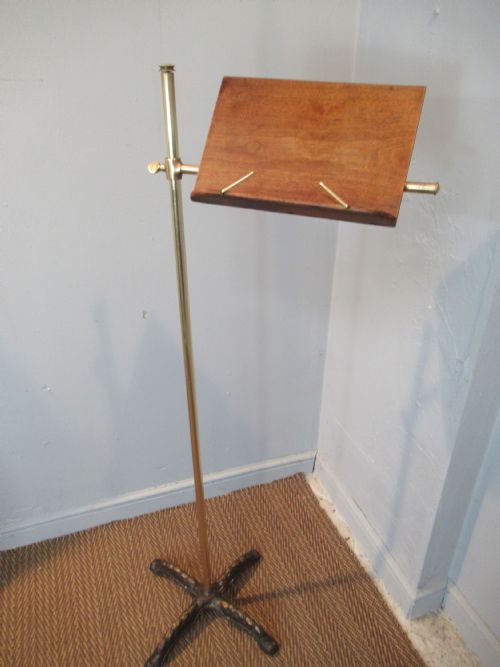 Victorian Brass / Mahogany  Adjustable  Music Stand