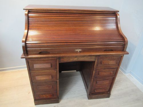 Small Oak Roll Top  Desk