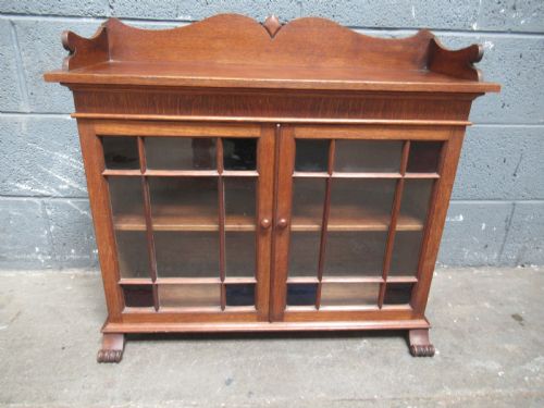 Small Oak  Display  Cabinet