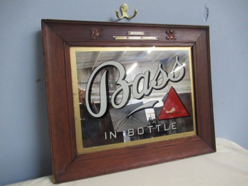 Old Oak Framed  Bass & Co,  Pub Wall Mirror
