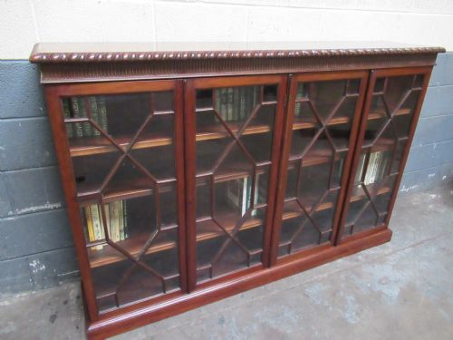 Large Mahogany Four Glazed  Doors Bookcase