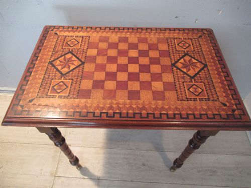 Late Victorian Mahogany Inlaid Games Table