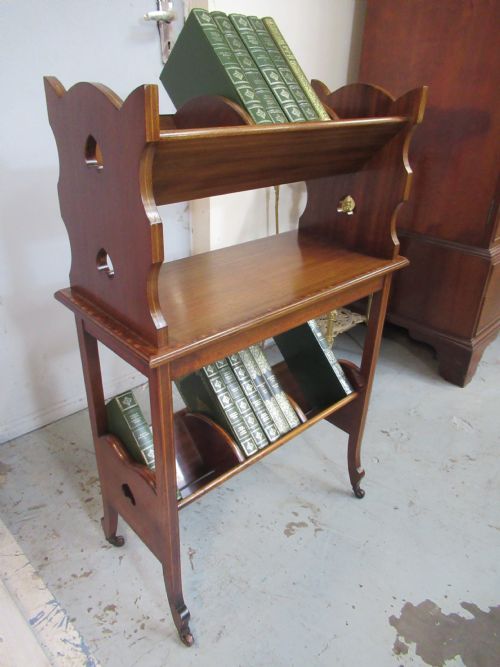 Edwardian Mahogany Book Trough