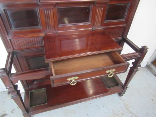 LARGE SIZE VICTORIAN MAHOGANY HAT COAT HALL STAND - ADDITIONAL PHOTO 3