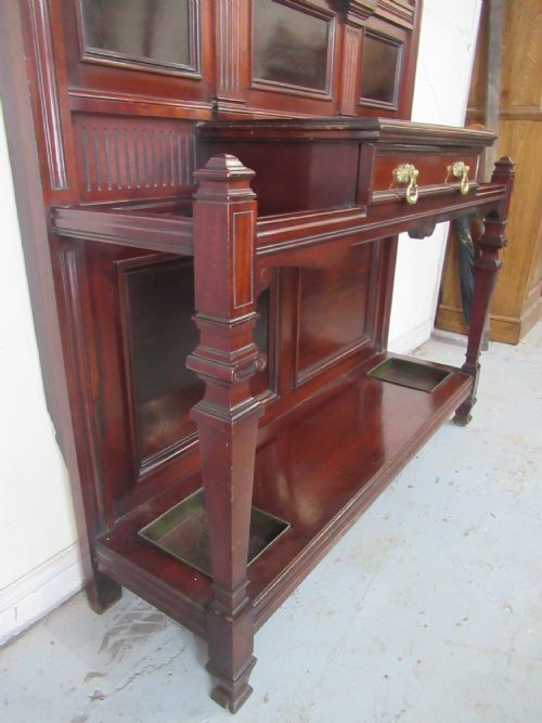 LARGE SIZE VICTORIAN MAHOGANY HAT COAT HALL STAND - ADDITIONAL PHOTO 1