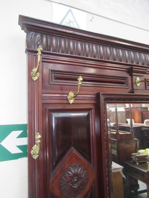 LARGE SIZE VICTORIAN MAHOGANY HAT COAT HALL STAND - ADDITIONAL PHOTO 5