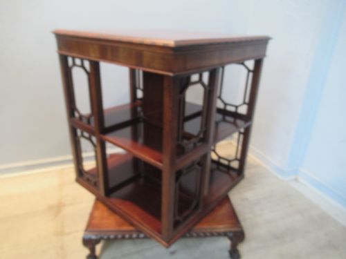 CHIPPENDALE STYLE MAHOGANY REVOLVING BOOKCASE - ADDITIONAL PHOTO 3
