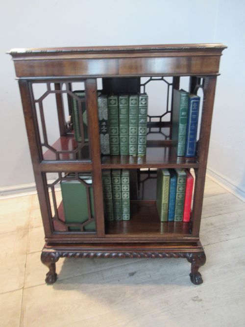 CHIPPENDALE STYLE MAHOGANY REVOLVING BOOKCASE - ADDITIONAL PHOTO 10