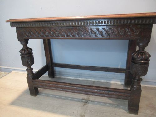 17th Century Style Oak Carved Side Table