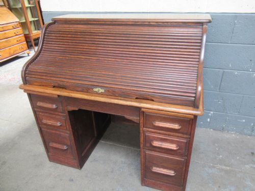 Oak Roll Top Desk by Angus  Makers