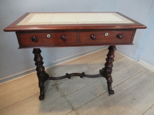 Victorian Mahogany  and Tile Top Side Table