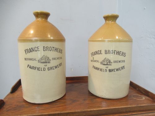 Pair of Early 20th Century Earthenware Ale  Jugs