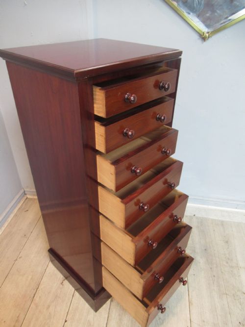 Victorian Period Mahogany Wellington Chest of Drawers