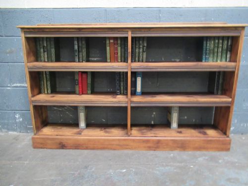 Rustic Old Pine Open Bookcase