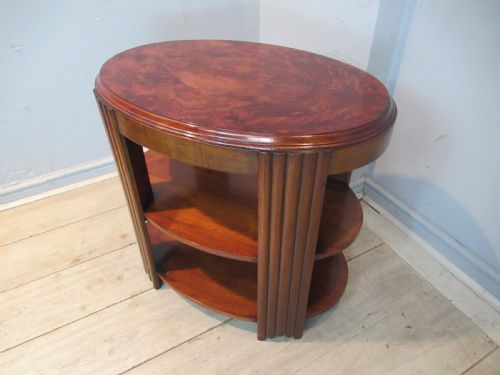 Art Deco Period  Walnut and Burr Walnut Oval Table