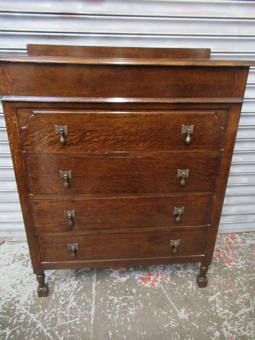 1920s Oak Fitted Lift Lid Dressing Chest