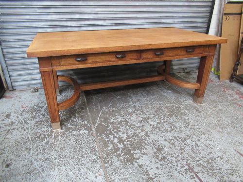 Large Oak Table by Globe  Wernike  Co.   London