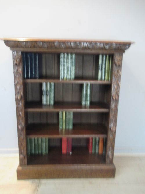 VICTORIAN OAK OPEN BOOKCASE - ADDITIONAL PHOTO 2