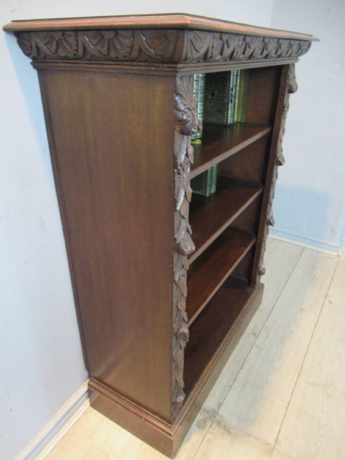 VICTORIAN OAK OPEN BOOKCASE - ADDITIONAL PHOTO 4