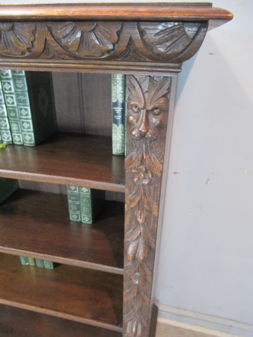 VICTORIAN OAK OPEN BOOKCASE - ADDITIONAL PHOTO 6