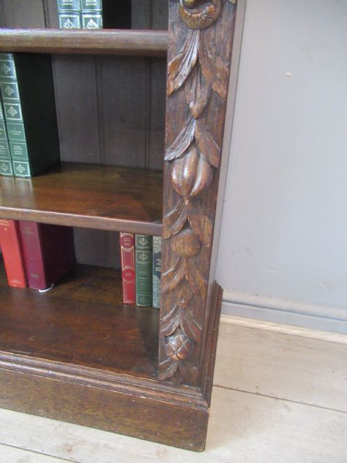 VICTORIAN OAK OPEN BOOKCASE - ADDITIONAL PHOTO 7